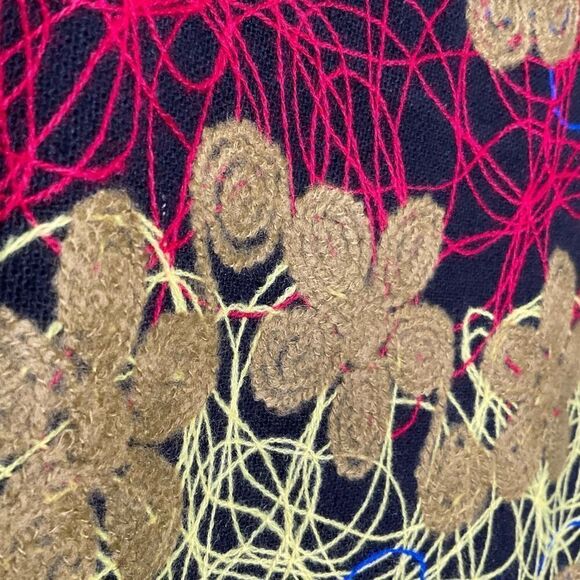 Zara Mod Squiggly Line Embroidered Tunic Mini Dress Multicolor Artsy Size L - Picture 10 of 12